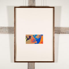 Shapes of Colour 9 - Patrick Heron Abstract 1978 Screenprint with Blue + Orange