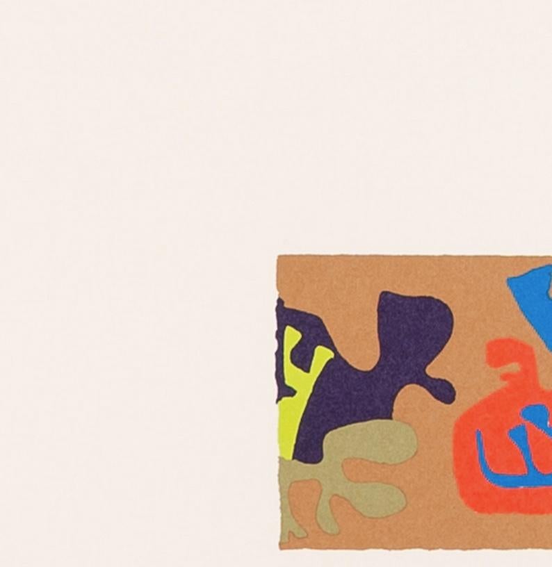 Shapes of Colour 9 - Patrick Heron Abstract 1978 Screenprint with Blue + Orange For Sale 2