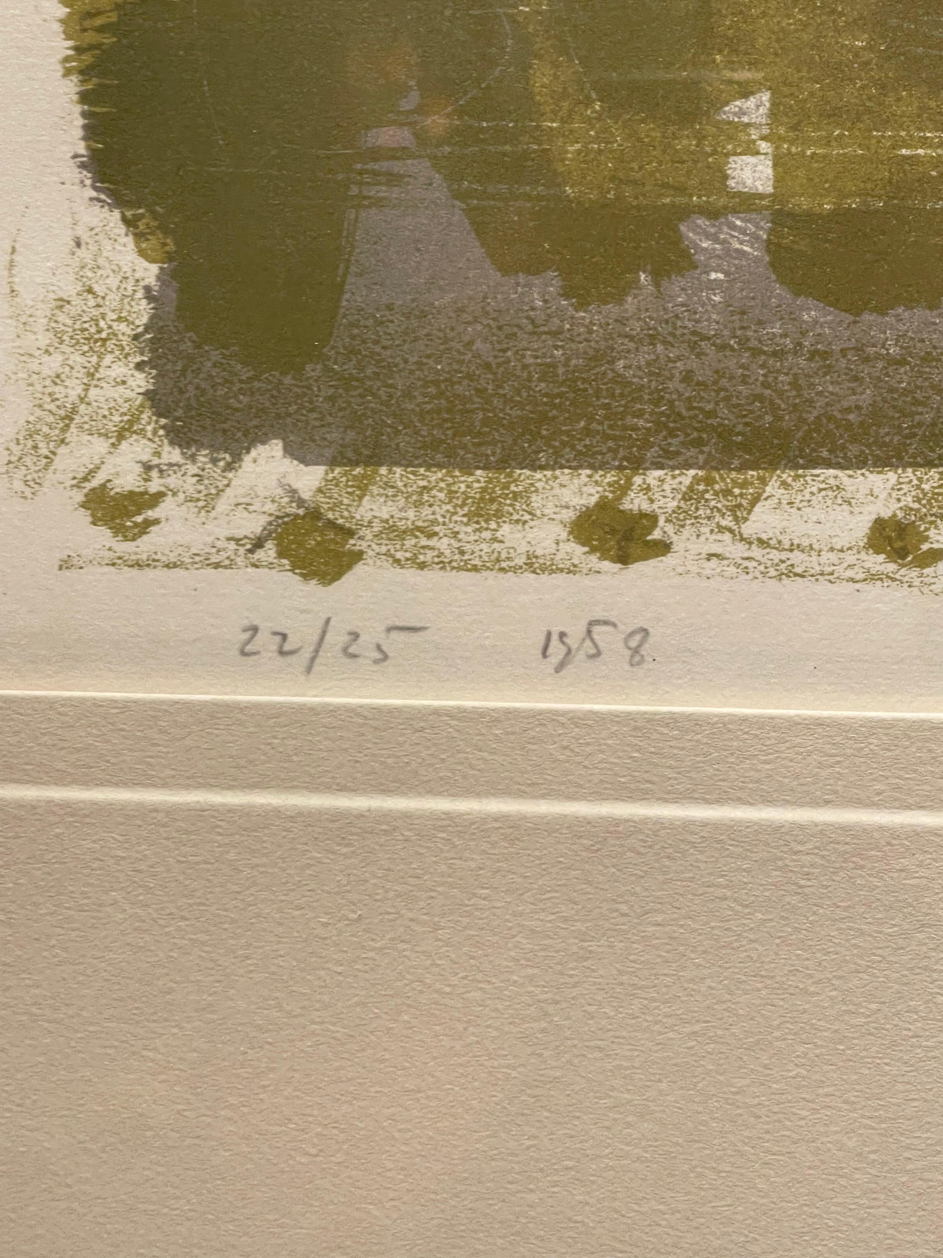 Patrick Heron Lithografie grün und grau gestreift, 1958 im Angebot 8