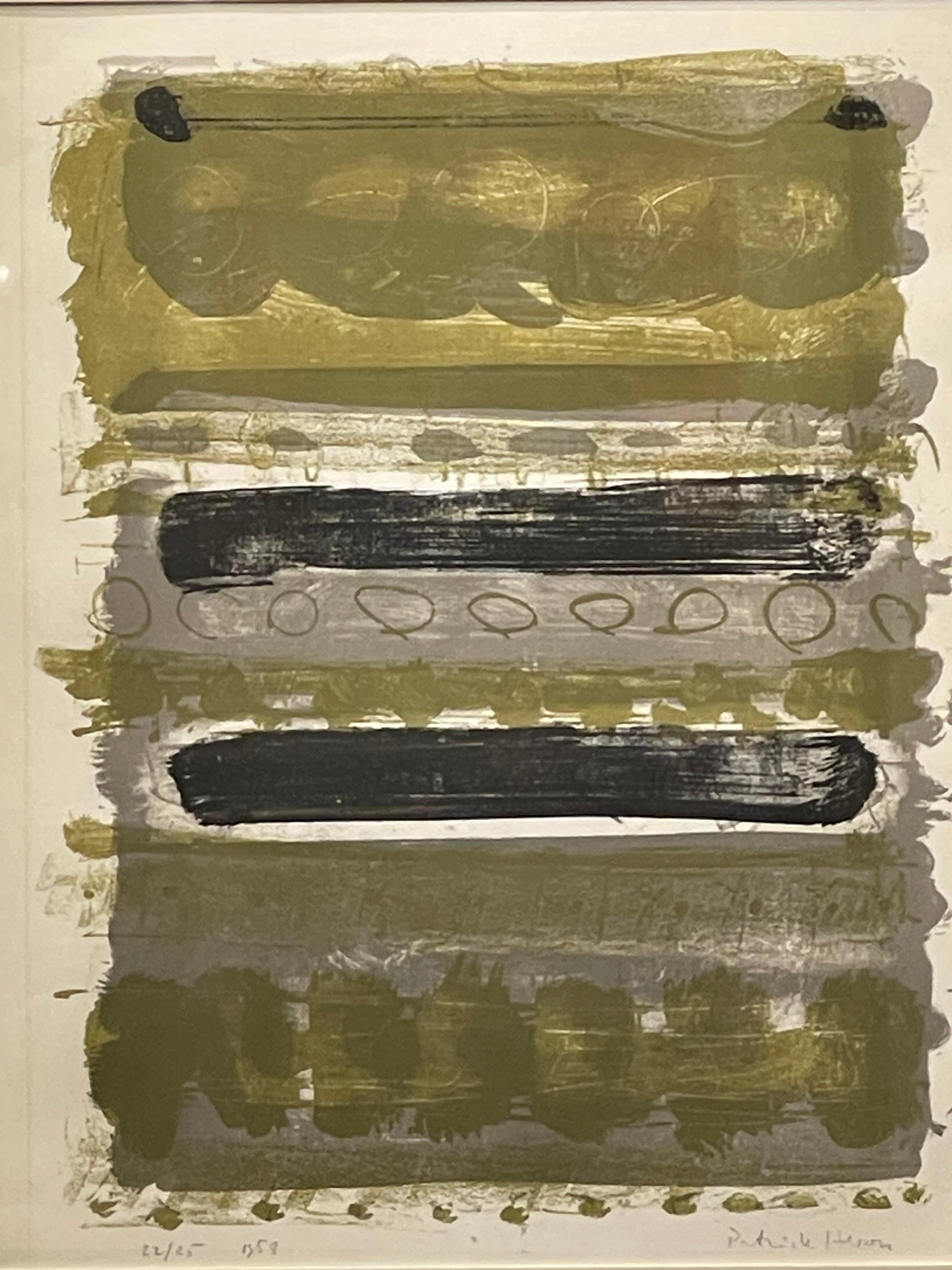 Patrick Heron Lithografie grün und grau gestreift, 1958 im Angebot 9