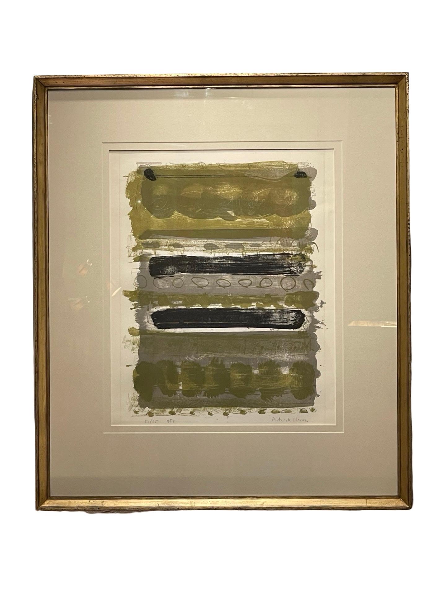 Patrick Heron Lithografie grün und grau gestreift, 1958 (Britisch) im Angebot