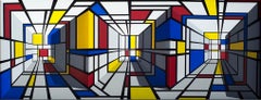 Patrick Hughes - All Over, optical art, reverspective, mondrian, illusion