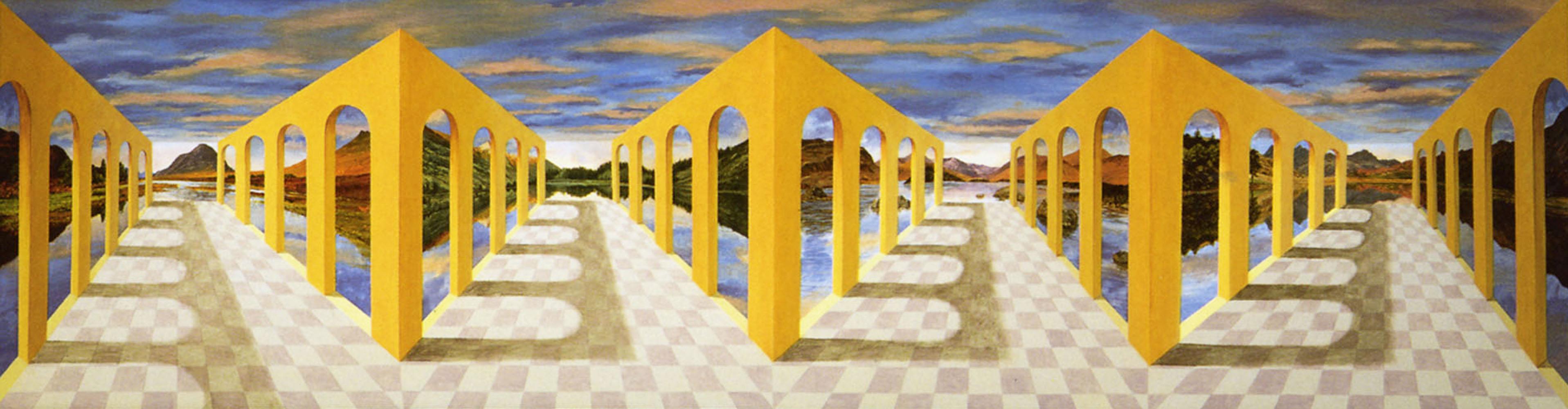 Patrick Hughes Patrick Hughes Little Palace, optical art, reverspective, venice, landscape