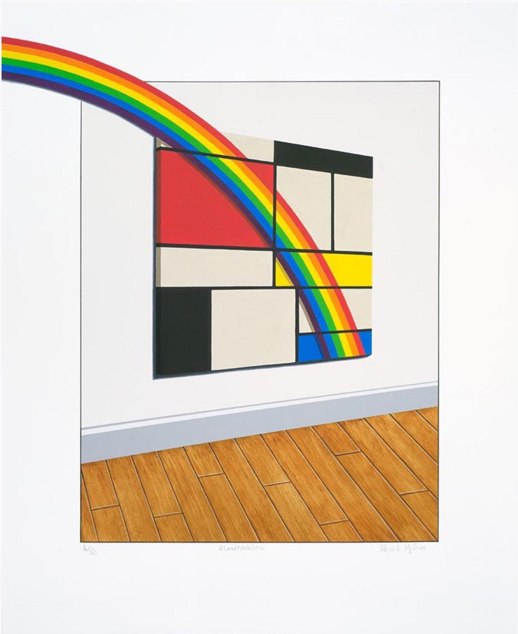 Patrick Hughes - Mondrainbow, 2018

Medium:	Archival Inkjet on Somerset Satin Enhanced 330gsm Paper
Edges:	Cut
Year:	2018
Edition:	50
Size:	49.5cm x 60.5cm
Signature: Hand-signed and numbered
