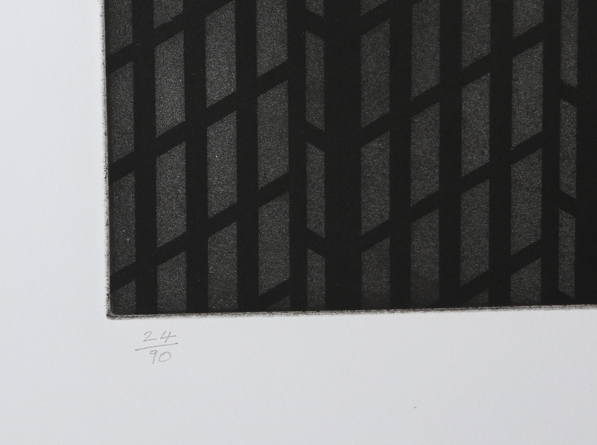 Sunscrapers, Geometric Abstract Aquatint Etching by Patrick Hughes For Sale 3