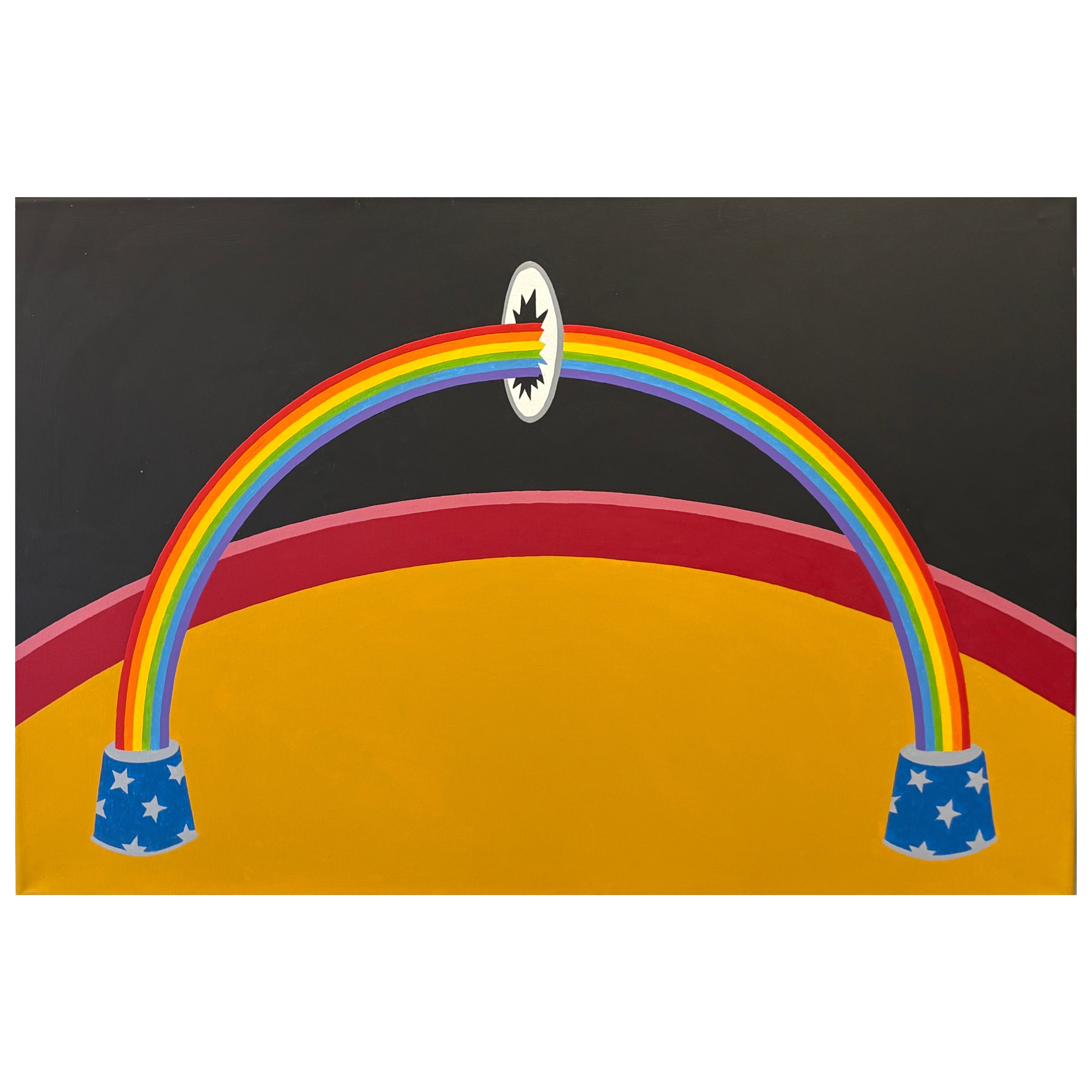 Patrick Hughes , geb. 1939 (Brite) "Hoopla", Acryl auf Leinwand, 2011 im Angebot