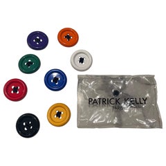 Patrick Kelly 1980s 8 Large Button Pins Vintage 80s Brooches