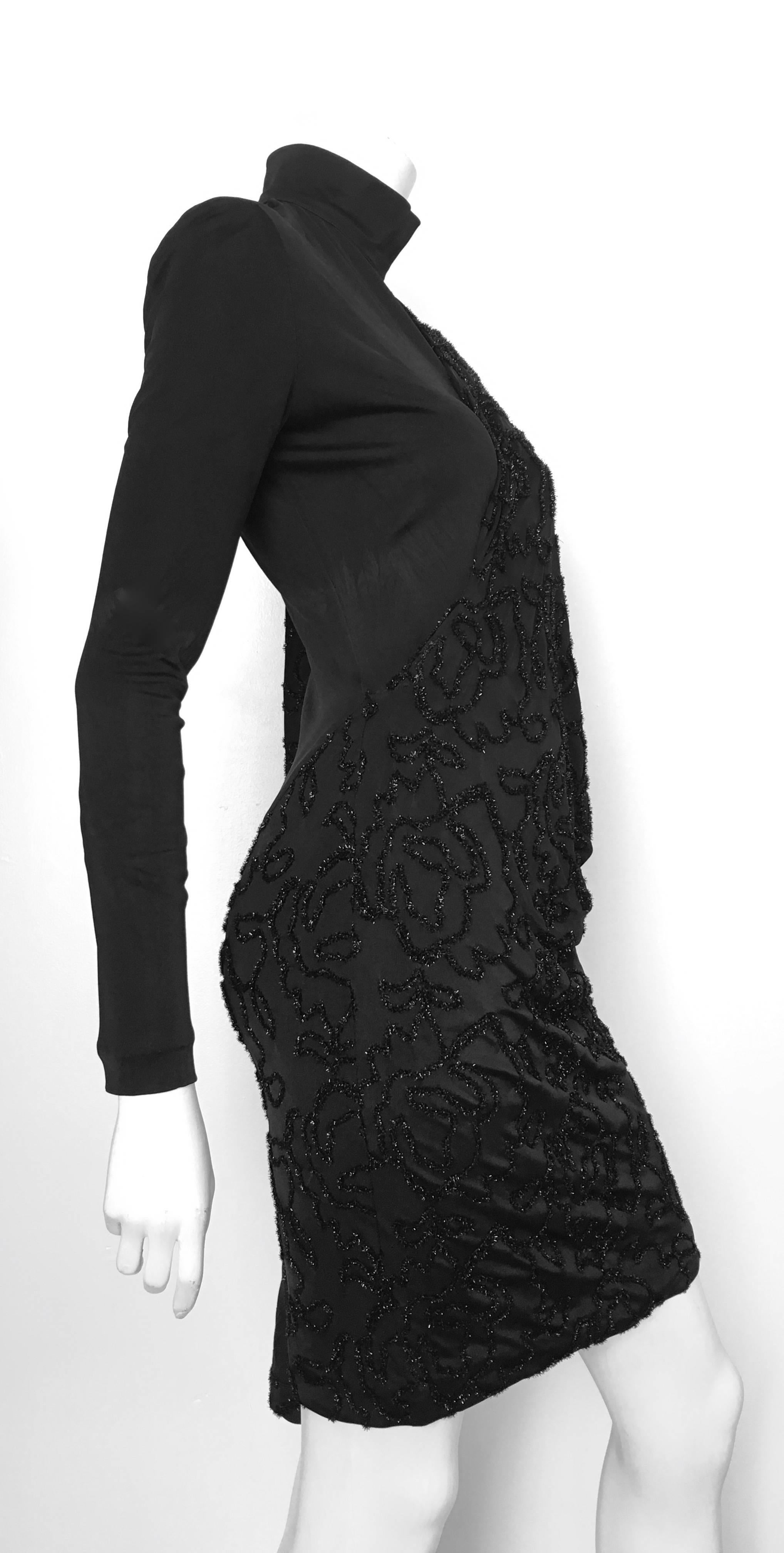 Patrick Kelly 1980s Black Cocktail Dress Size 4 / 6.  In Excellent Condition For Sale In Atlanta, GA