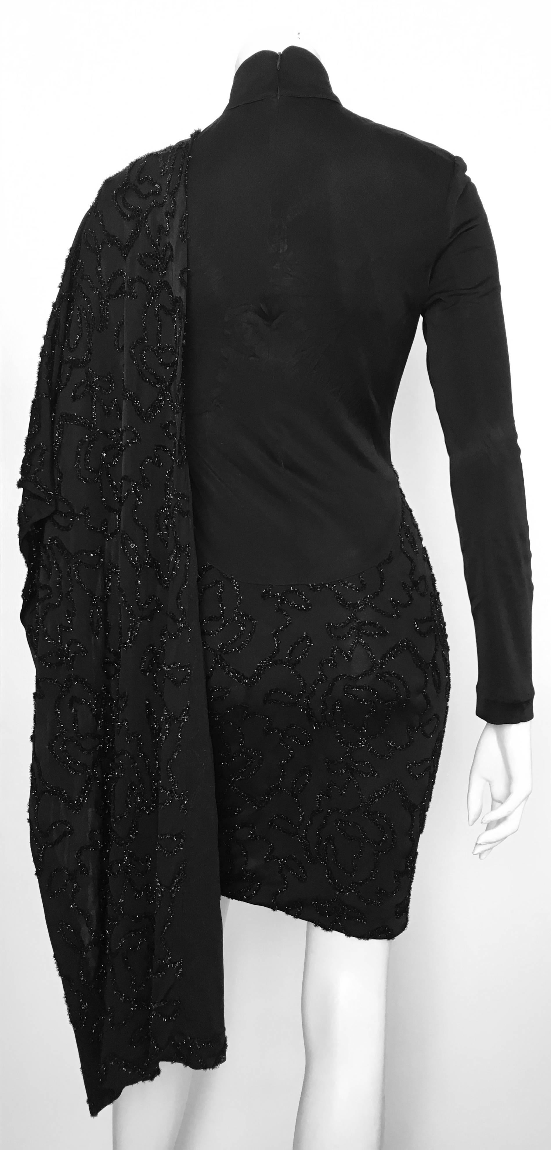 Women's or Men's Patrick Kelly 1980s Black Cocktail Dress Size 4 / 6.  For Sale
