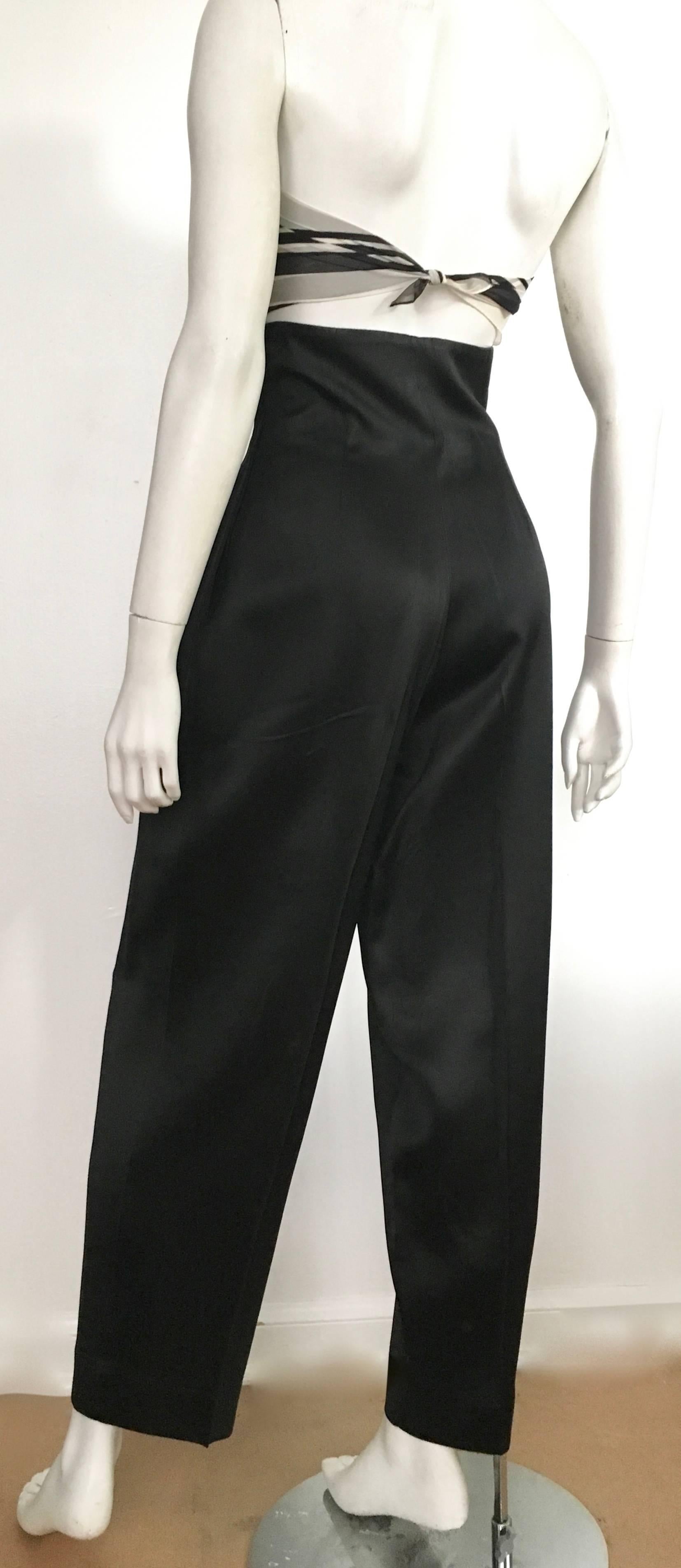 Patrick Kelly 1980s Black High Waisted Evening Pants with Pockets Size 4/6. 7