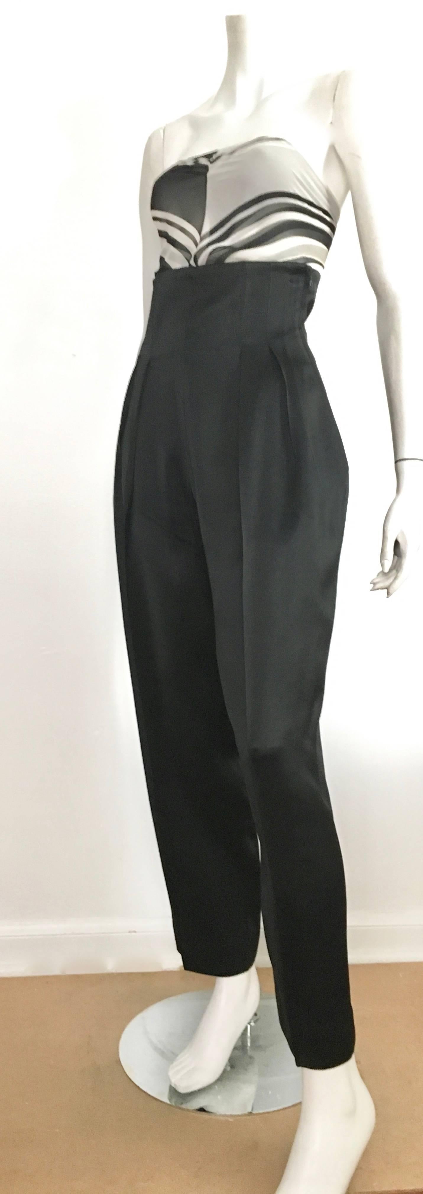 Patrick Kelly 1980s Black High Waisted Evening Pants with Pockets Size 4/6. 9