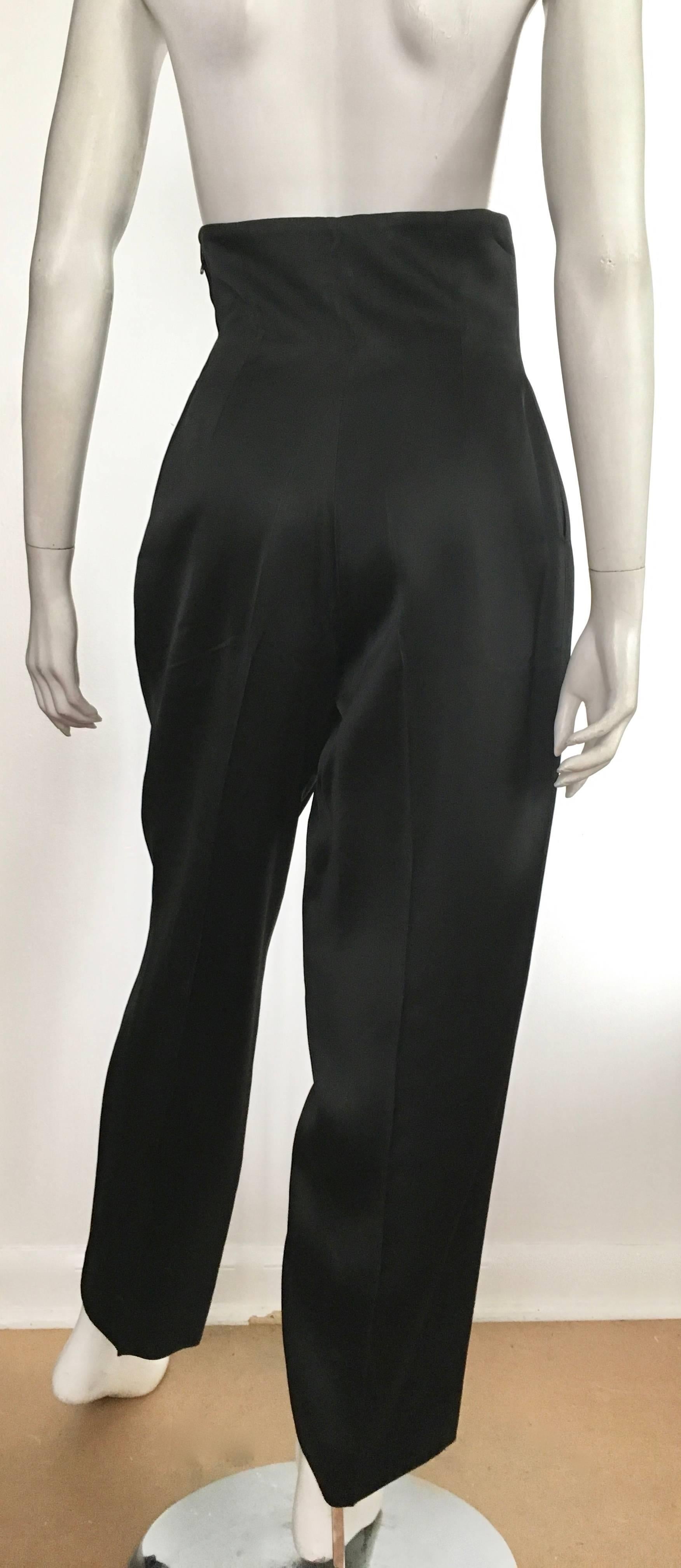 Patrick Kelly 1980s Black High Waisted Evening Pants with Pockets Size 4/6. 1