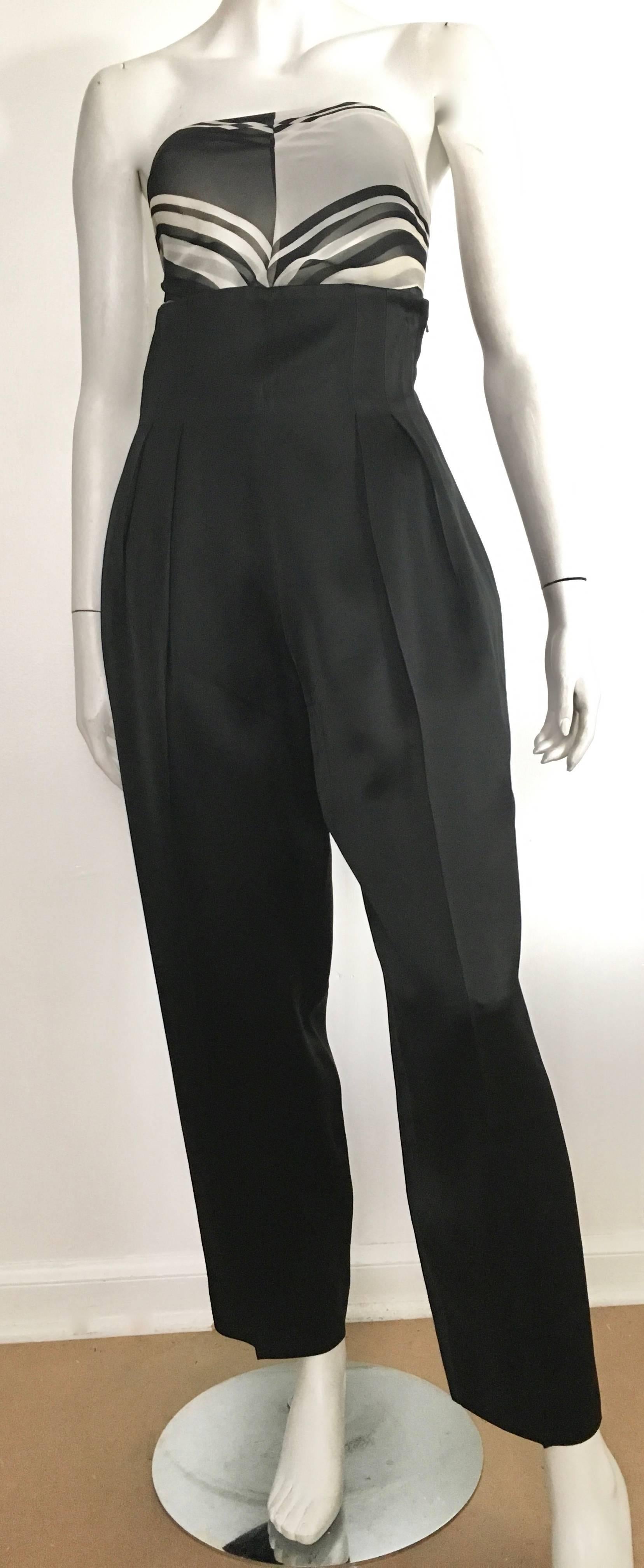 Patrick Kelly 1980s Black High Waisted Evening Pants with Pockets Size 4/6. 4