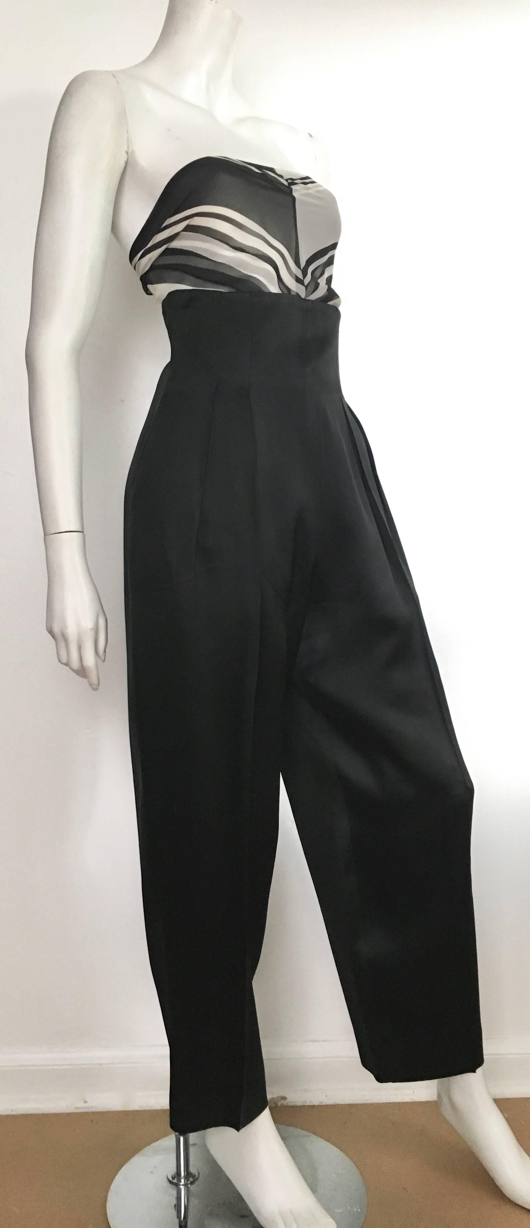 Patrick Kelly 1980s Black High Waisted Evening Pants with Pockets Size 4/6. 5