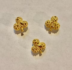 Patrick Kelly 1980s Gold Club Buttons Sparkles for Streamline