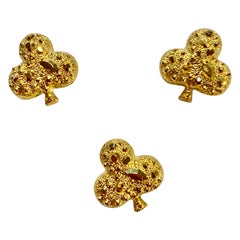 Patrick Kelly 1980s Gold Club Buttons Sparkles for Streamline