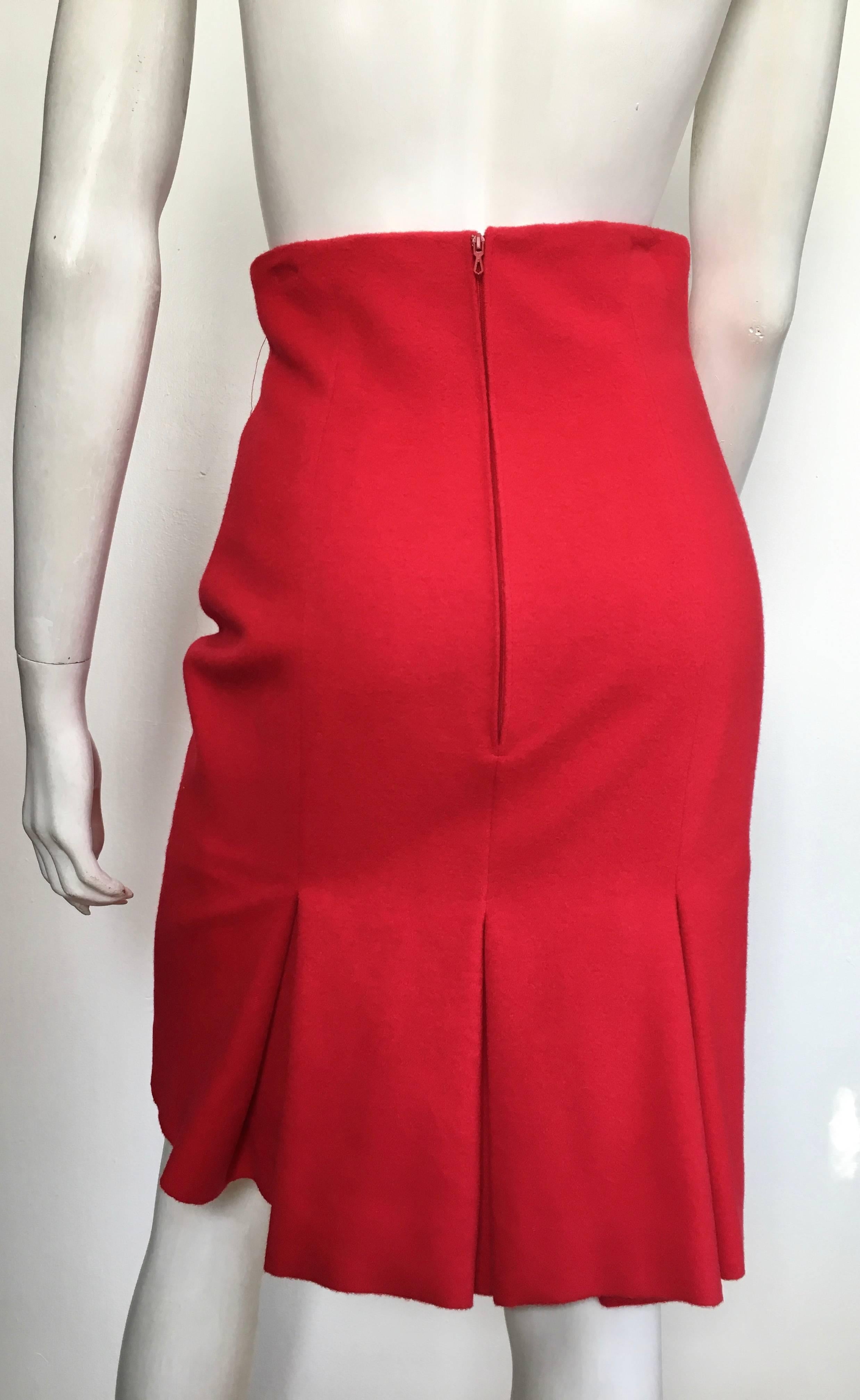 Patrick Kelly 1980s Red Wool Skirt Suit Size 6. For Sale 3