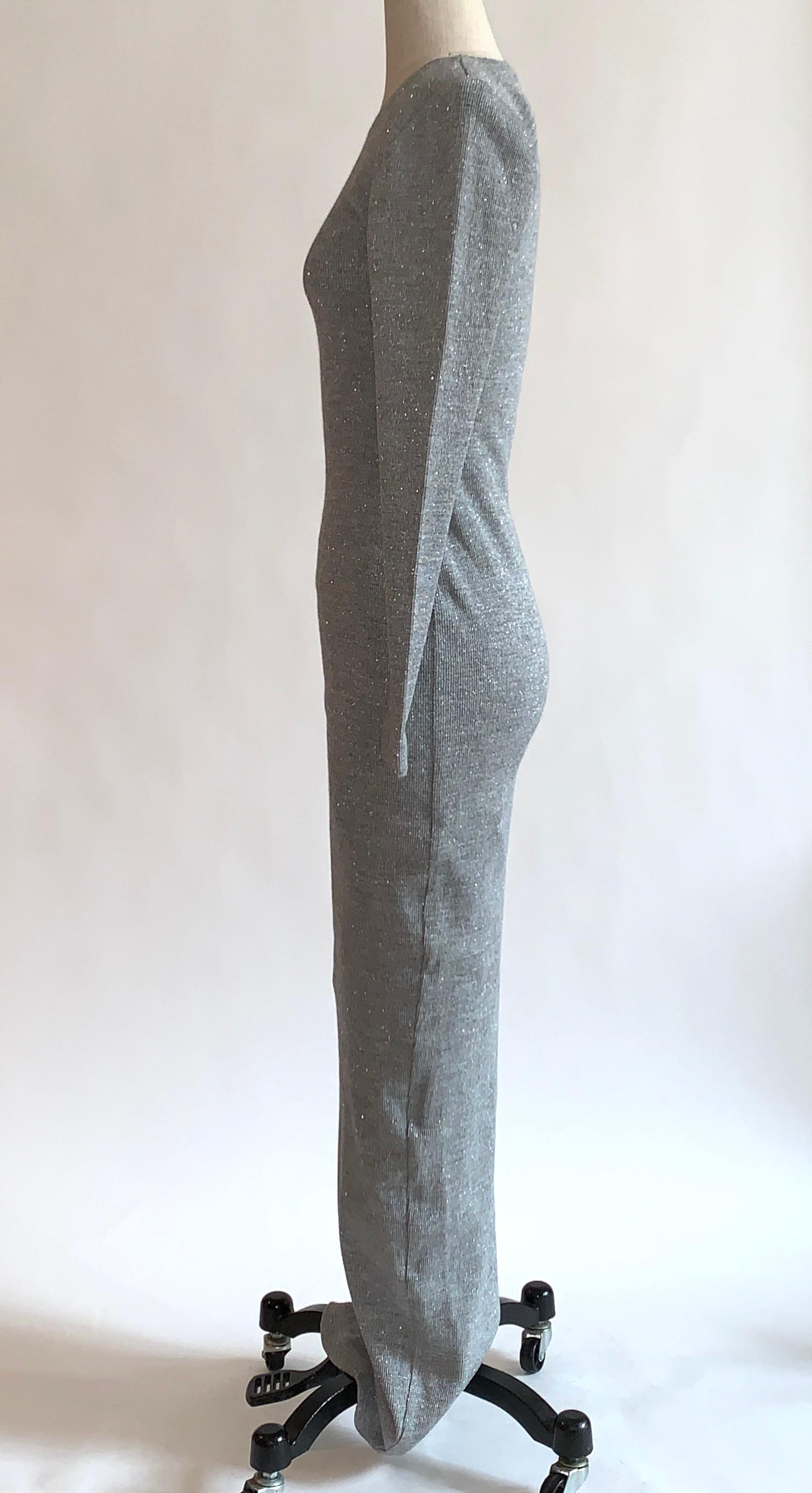 grey knit maxi dress