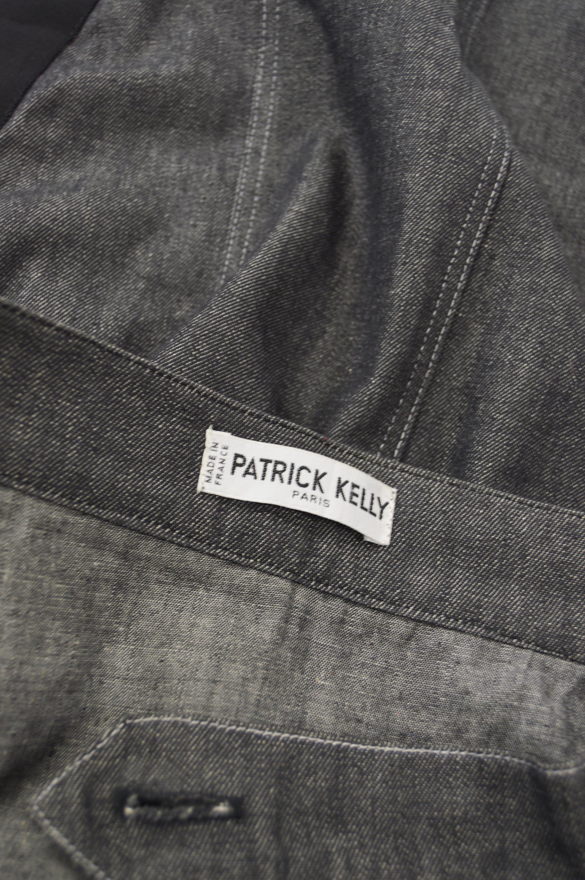 Patrick Kelly 1980s Vintage Grey Denim Skirt  2