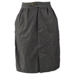 Patrick Kelly 1980s Vintage Grey Denim Skirt 