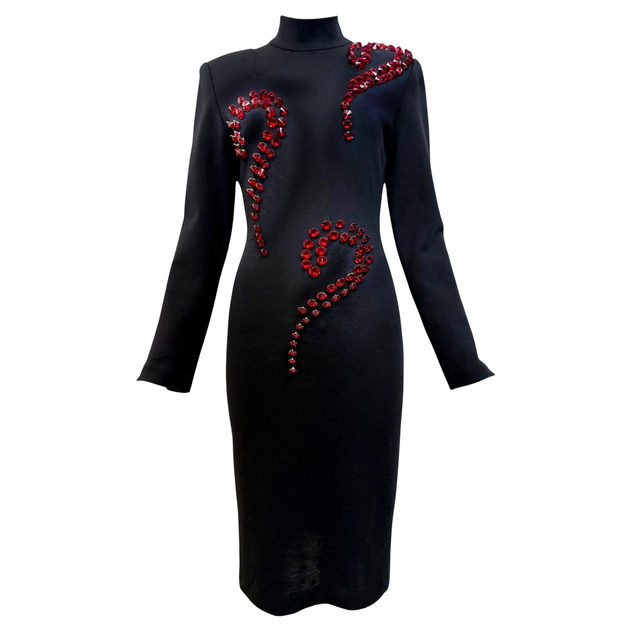 Patrick Kelly 1989 Black Wool Question Mark Dress