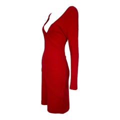 Patrick Kelly Cherry Red Knit Wrap Style Dress, 1980s
