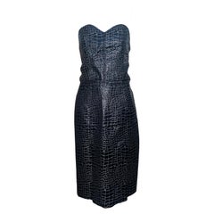 Robe bustier en crocodile gaufré de Patrick Kelly, années 1980