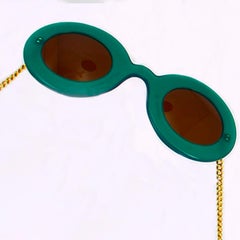 Patrick Kelly 1980s Unisex Acetate Chain-Link Sunglasses with Charms