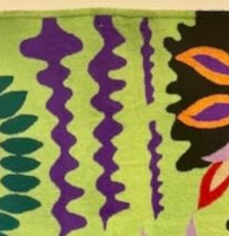 Modern Patrick Kennedy Bahia Tapestry of Bird and Flowers For Sale