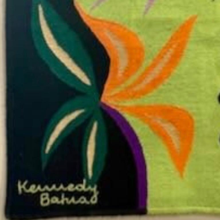 Needlepoint Patrick Kennedy Bahia Tapestry of Bird and Flowers For Sale