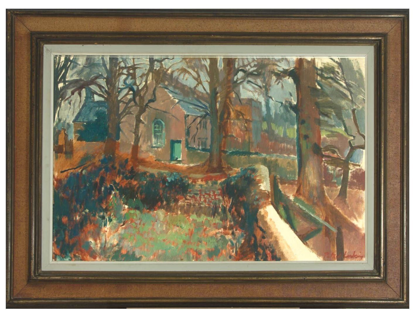 Patrick Lambert Larking (1907-1981) – Öl, Holzweg, Mitte des 20. Jahrhunderts 3