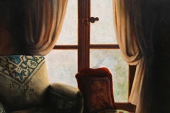 La Fauteil, Photorealist Still Life Oil Painting by Patrick Le Flohic