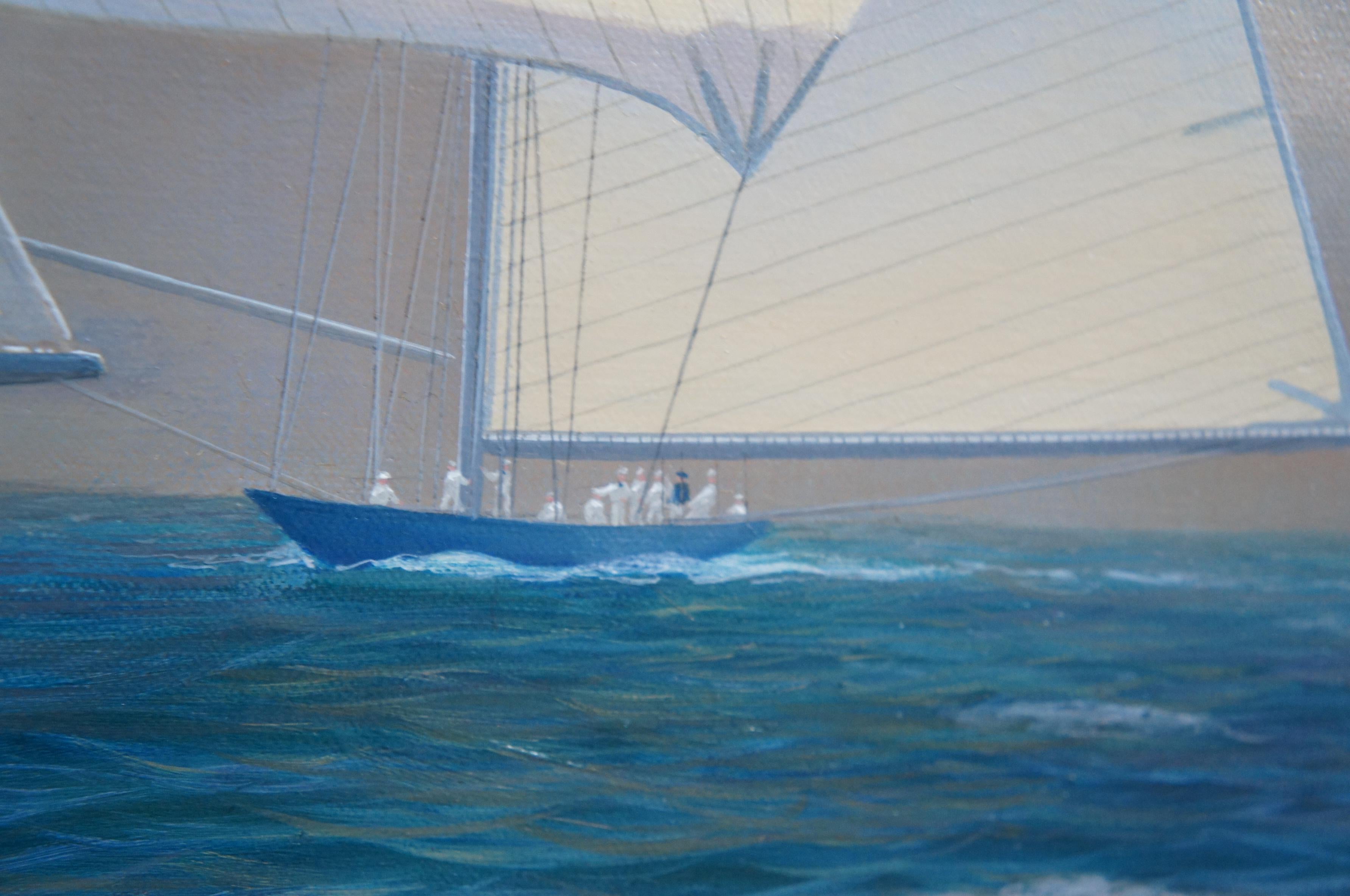 Patrick Livingstone Realist Maritime Oil Painting Yacht Racing Seascape Sailing 2