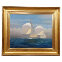 Patrick Livingstone Realist Maritime Oil Painting Yacht Racing Seascape Sailing