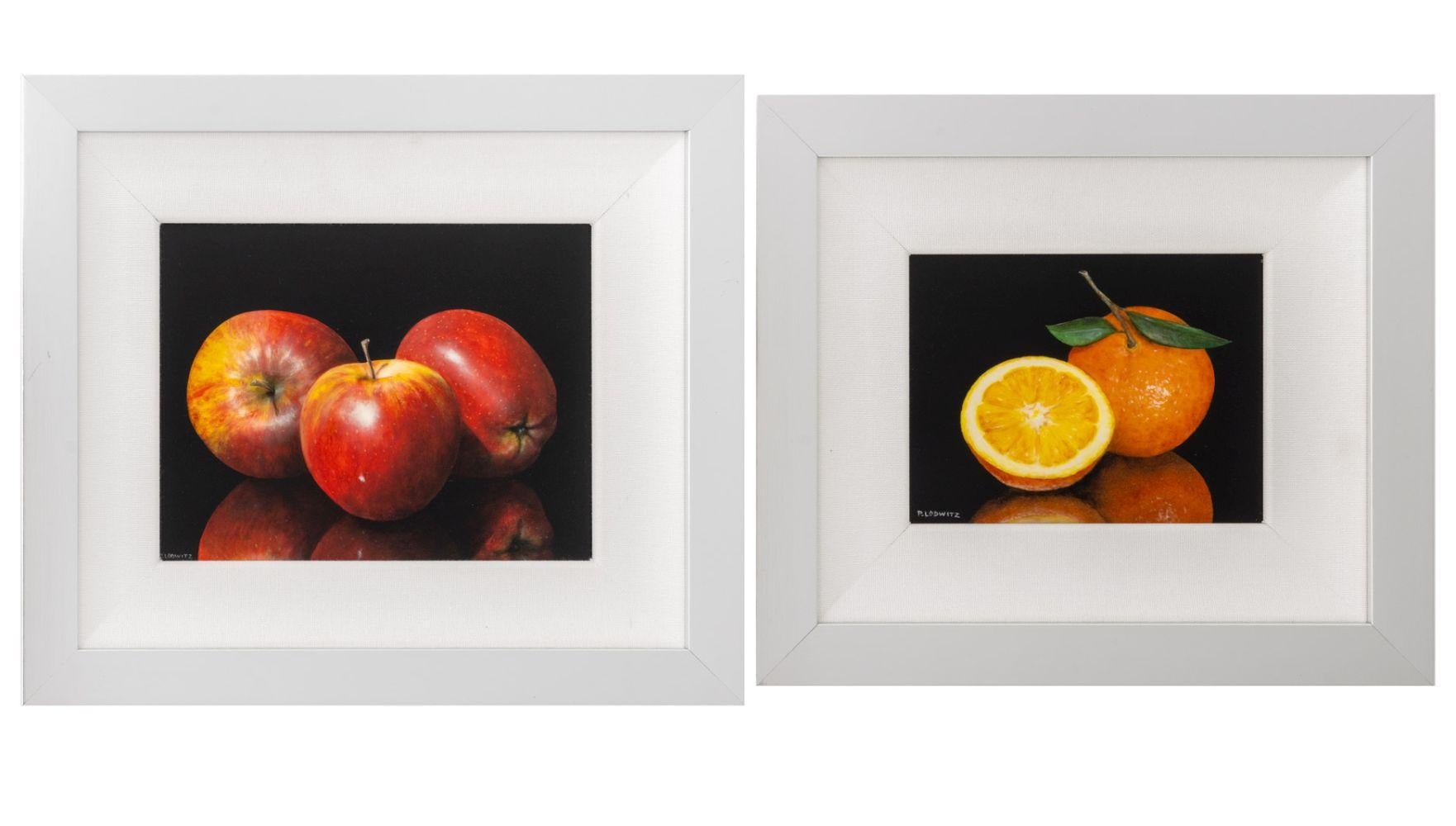 Patrick Lodwitz Still-Life Painting – "Orange" and "Three Apples", Still Lives, 2