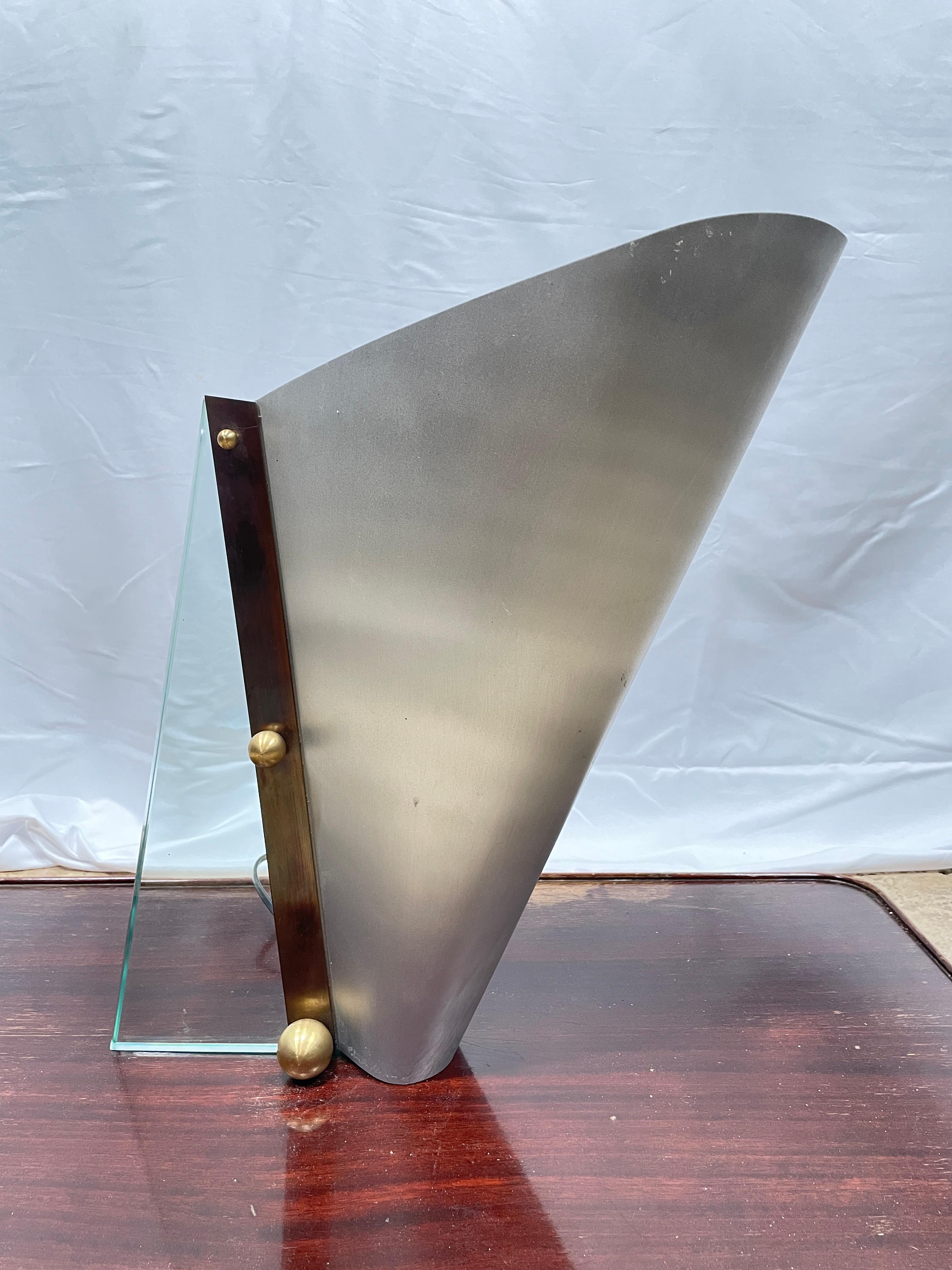 Aluminum Patrick Manoury Large Table Lamp Model 