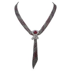 Patrick Mauboussin 18K Blackened Gold Sapphire, Ruby & Diamond Necklace