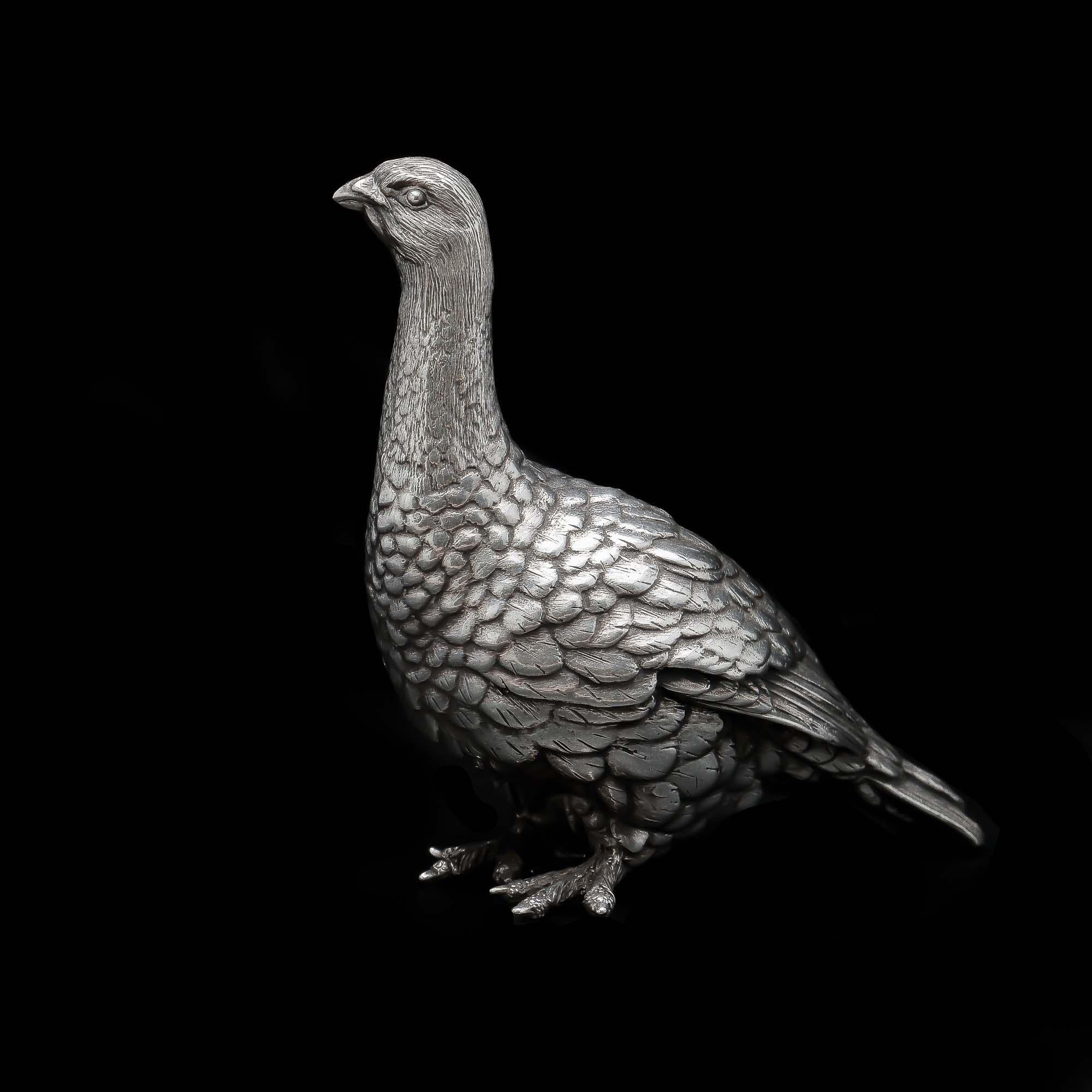 Patrick Mavros an Impressive Pair of Sterling Silver Bird Figurines 1