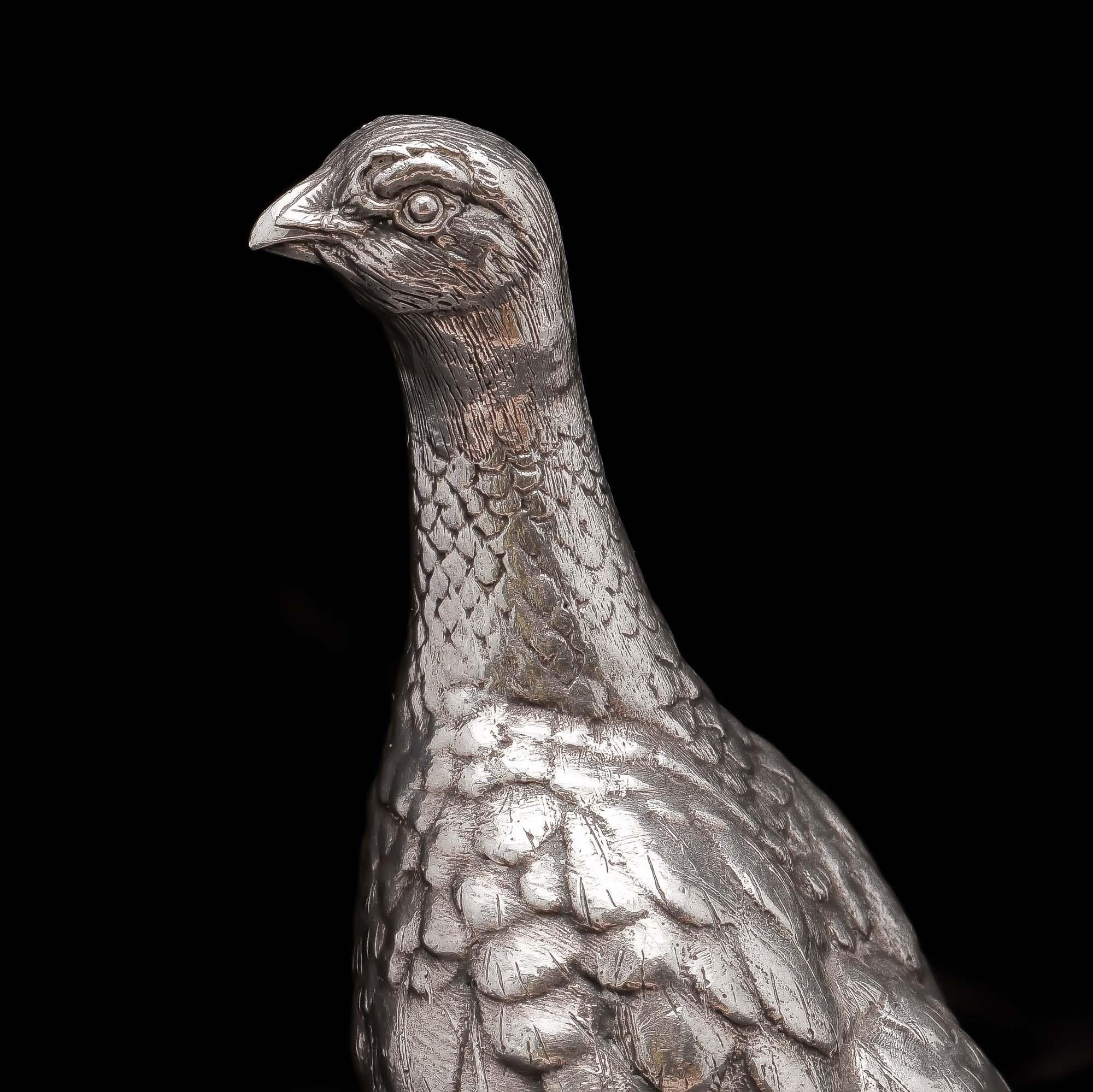 Patrick Mavros an Impressive Pair of Sterling Silver Bird Figurines 4