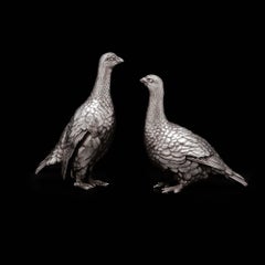 Patrick Mavros an Impressive Pair of Sterling Silver Bird Figurines