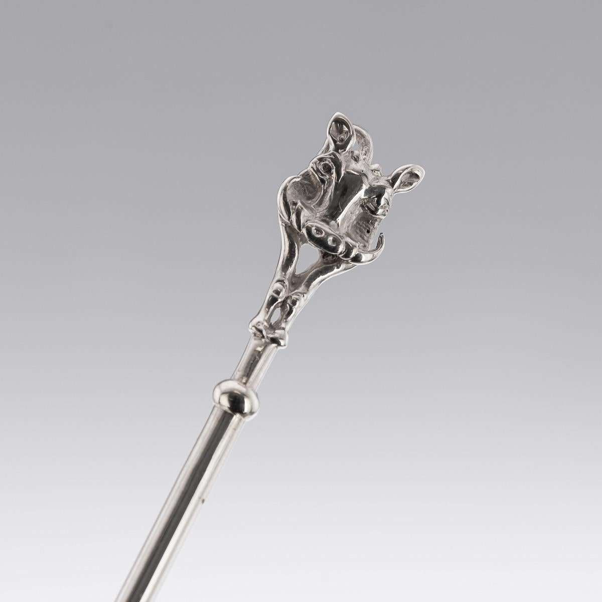Argento Patrick Mavros Silver, 6 cucchiai da cocktail in scatola in vendita