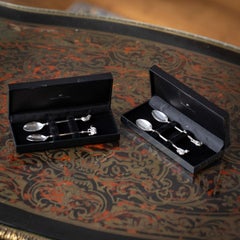 Patrick Mavros Argent massif Set Of Four Novelty Animal Coffee Spoons (Cuillères à café en forme d'animaux)