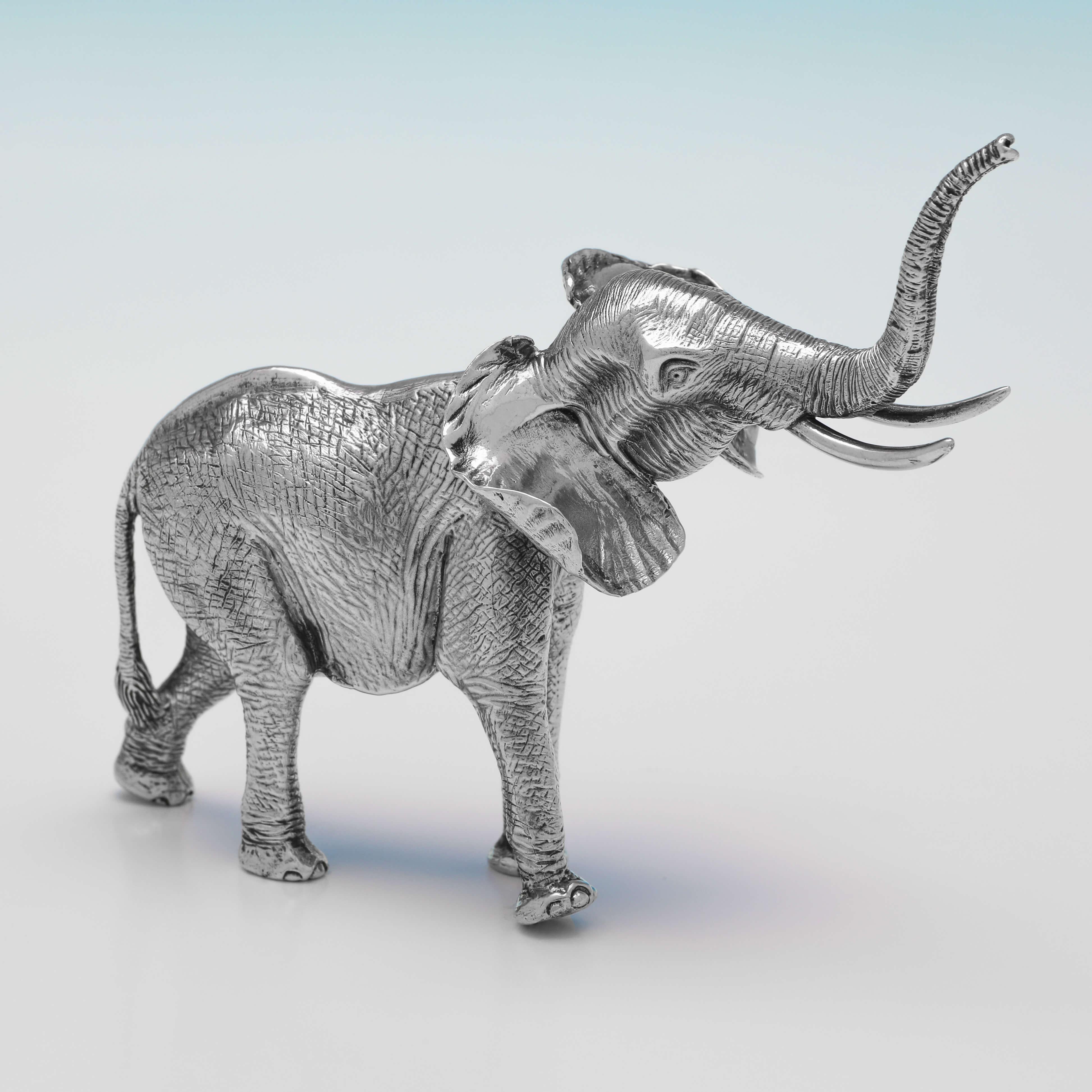 Patrick Mavros Sterling Silver Model of an Elephant, London, 2005