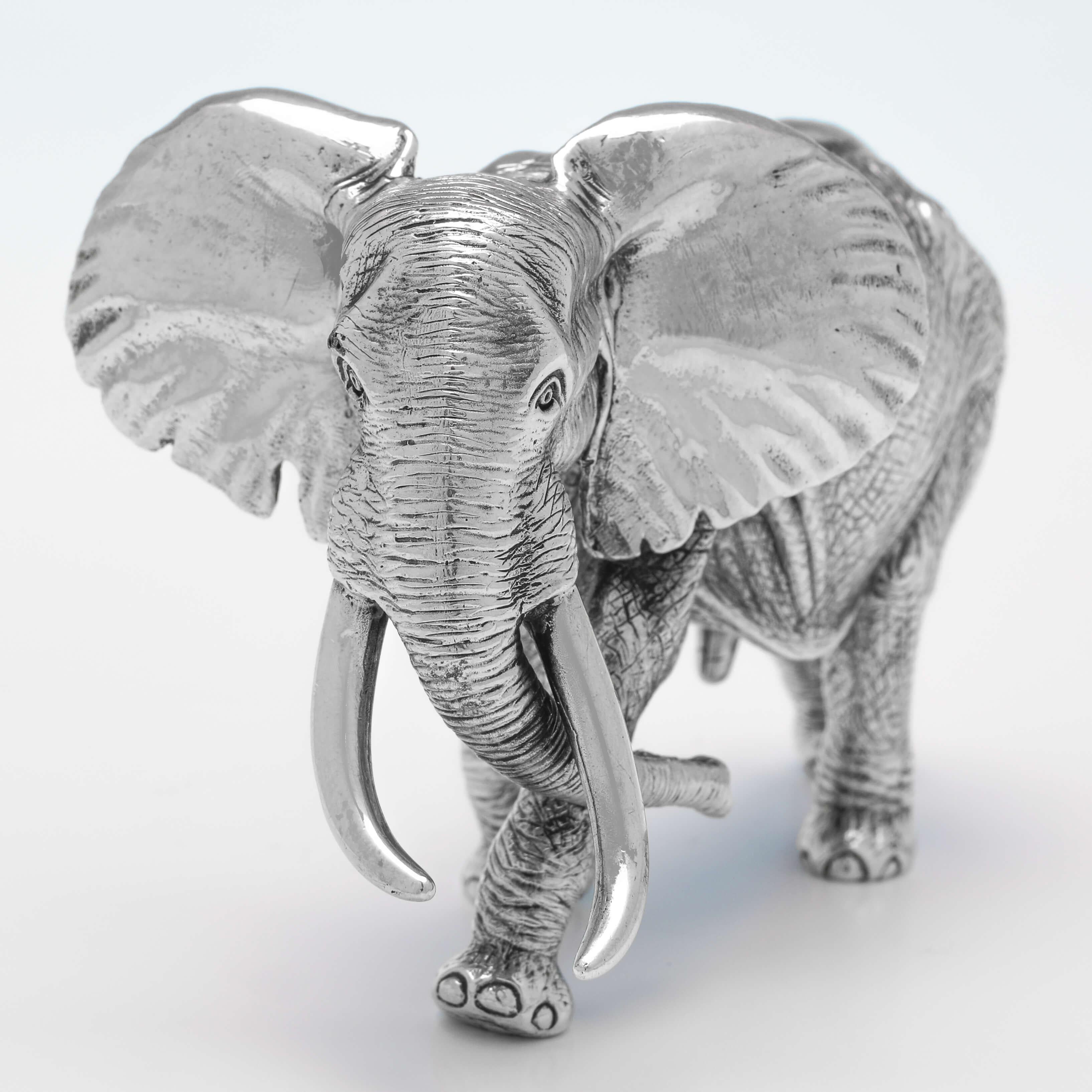 English Patrick Mavros, Sterling Silver Model of an Elephant, London 2005, Joao