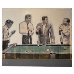 Paravent en soie peint « The Rat Pack » sur toile de Patrick McCarthy