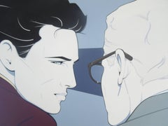 Patrick Nagel Original Painting Acrylic on Board, 1980s Rare Male Image