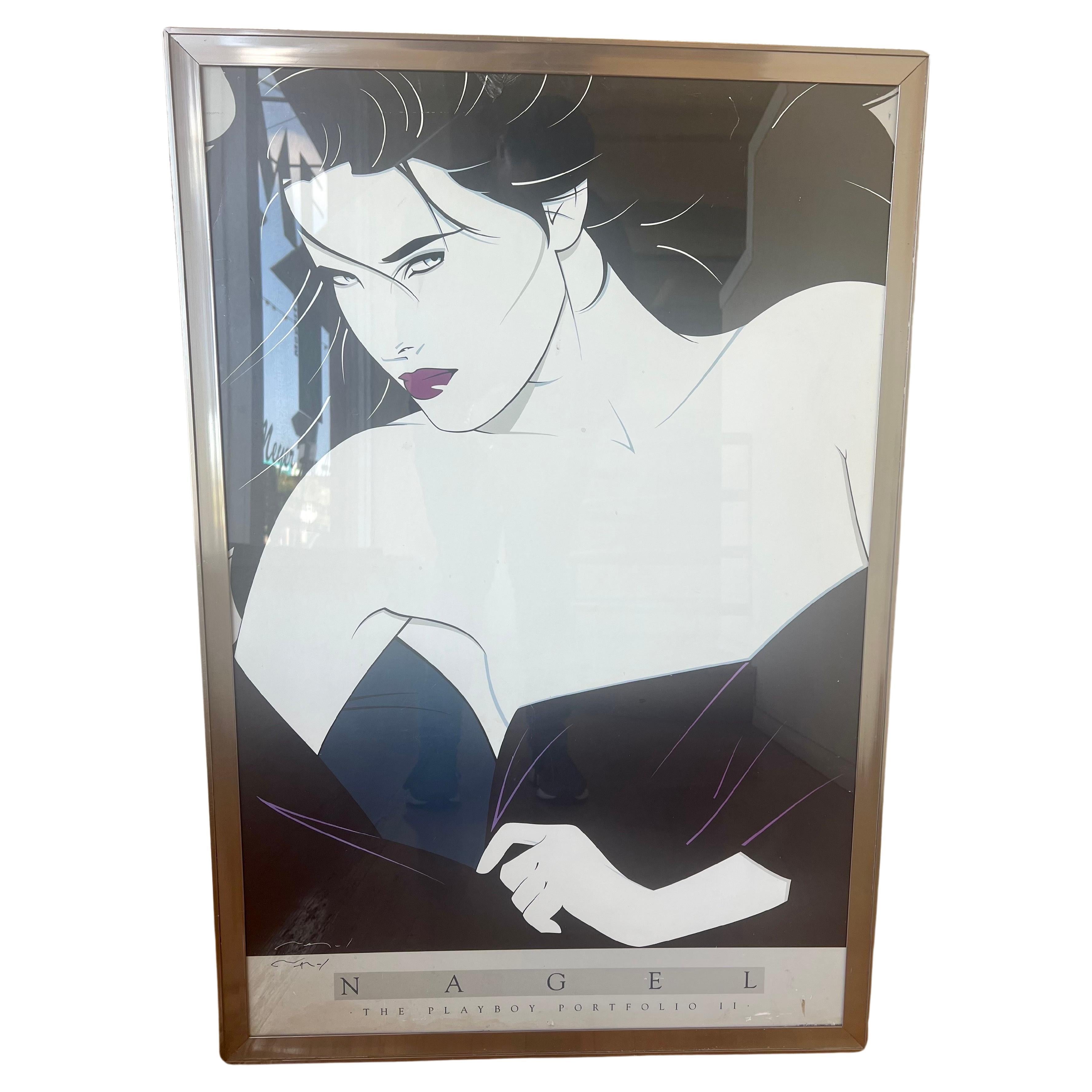 1989 rare framed poster for Playboy portfolio signed in the back and dated 1989, printed in cardboard framed, these pieces are more rare and collectible we removed the frame and cleaned it the poster shows some wear and damage on the top as shown if