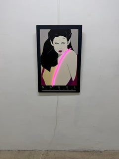 Patrick Nagel Pop Art Print With Pink Neon Accent for Mirage Editions, 1981