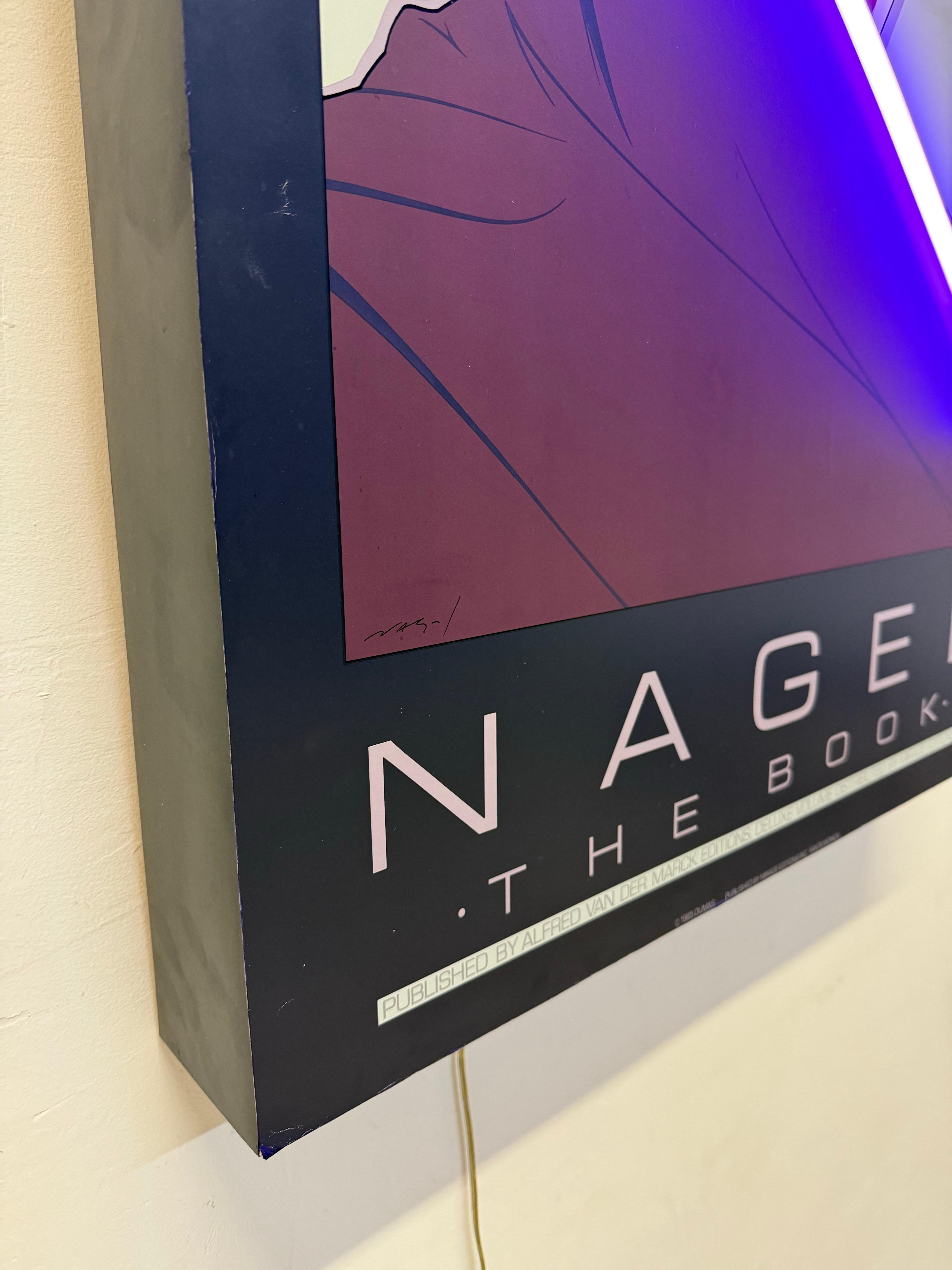 Patrick Nagel Print With Purple Neon Accent, 1980s For Sale 4