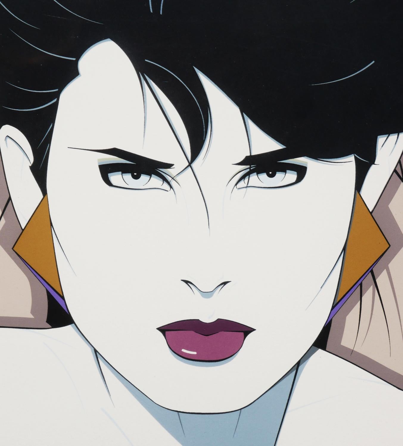 From the Catalogue: Rendered with an economy of line and flat, cool planes of color, Patrick Nagel’s Kristen presents a piercing portrait that distills the artist’s iconic aesthetic with which he garnered widespread popularity in the 1980s. Nagel,